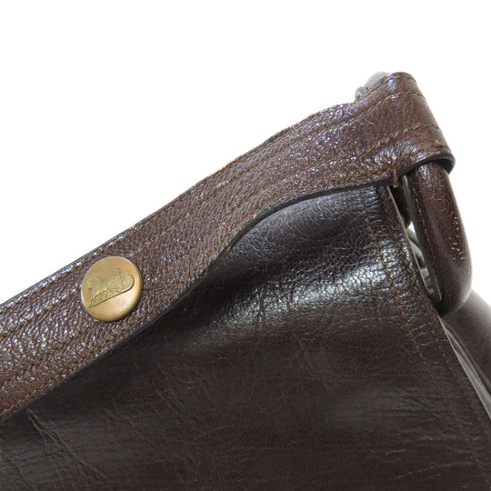 CELINE Shoulder Bag leather Brown Carriage Women Used Authentic