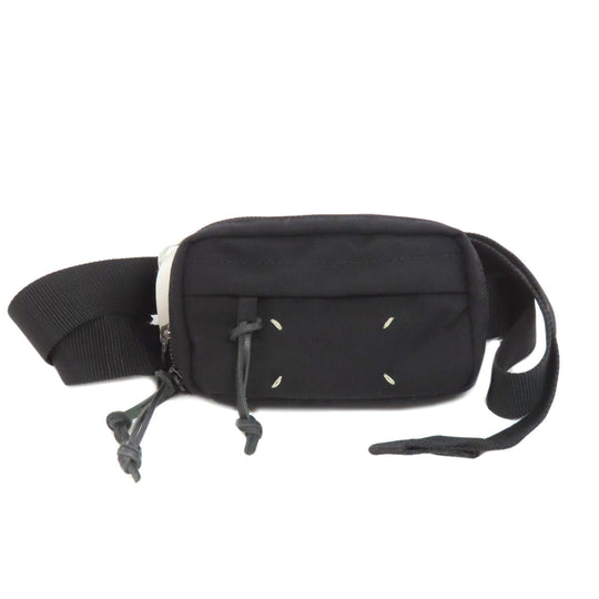 Maison Margiela Sling bag canvas black logo Women Used Authentic