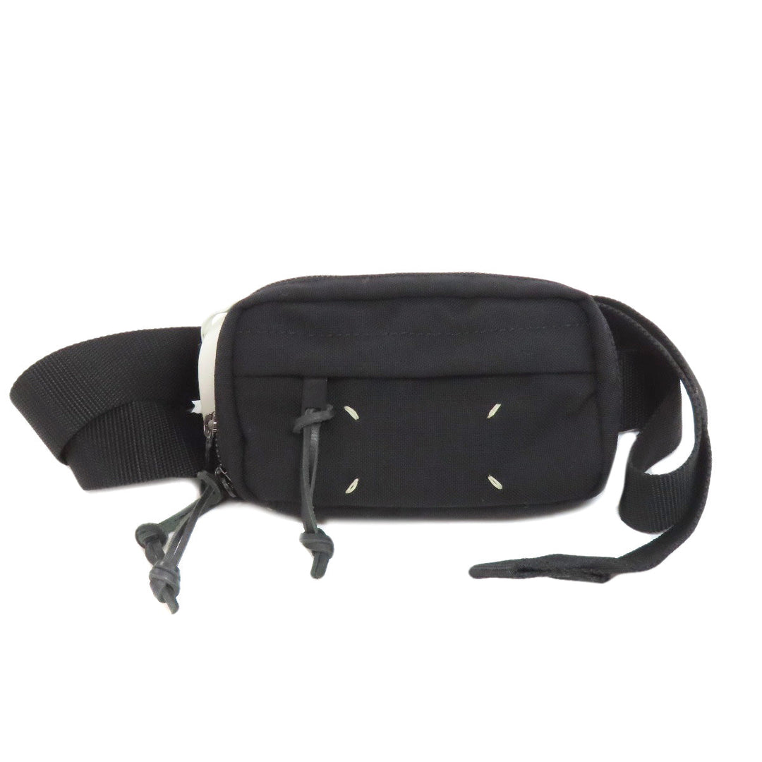 Maison Margiela Sling bag canvas black logo Women Used Authentic