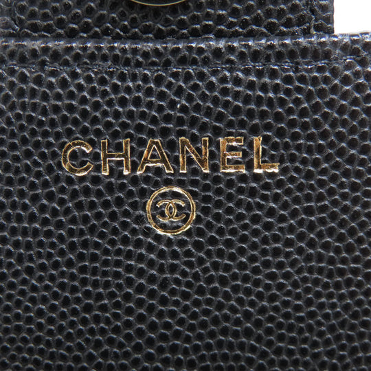 CHANEL Shoulder Bag Grained Calfskin Skin black ChainShoulder Matelasse Gold Metal