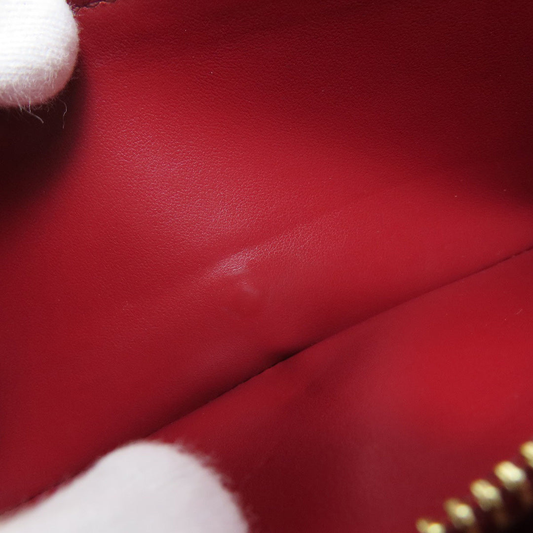 BURBERRY Long Wallet Purse leather Red Shoulder wallet Women Used Authentic