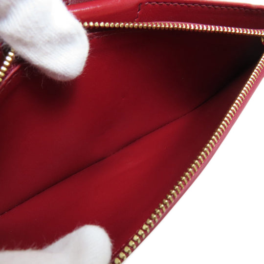 BURBERRY Long Wallet Purse leather Red Shoulder wallet Women Used Authentic