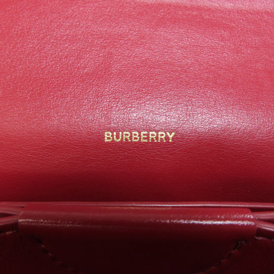 BURBERRY Long Wallet Purse leather Red Shoulder wallet Women Used Authentic