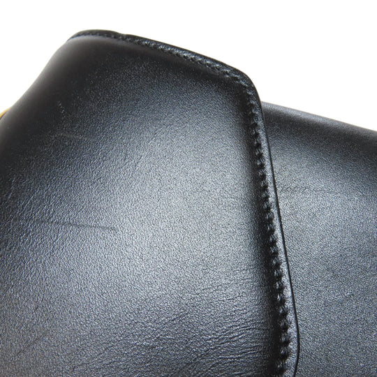 CELINE Shoulder Bag leather black ChainShoulder Women Used Authentic