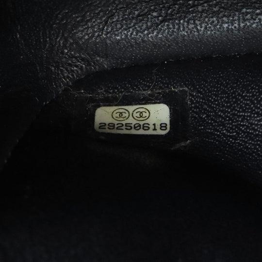 CHANEL Shoulder Bag leather gray ChainShoulder Check Pattern Gold Metal