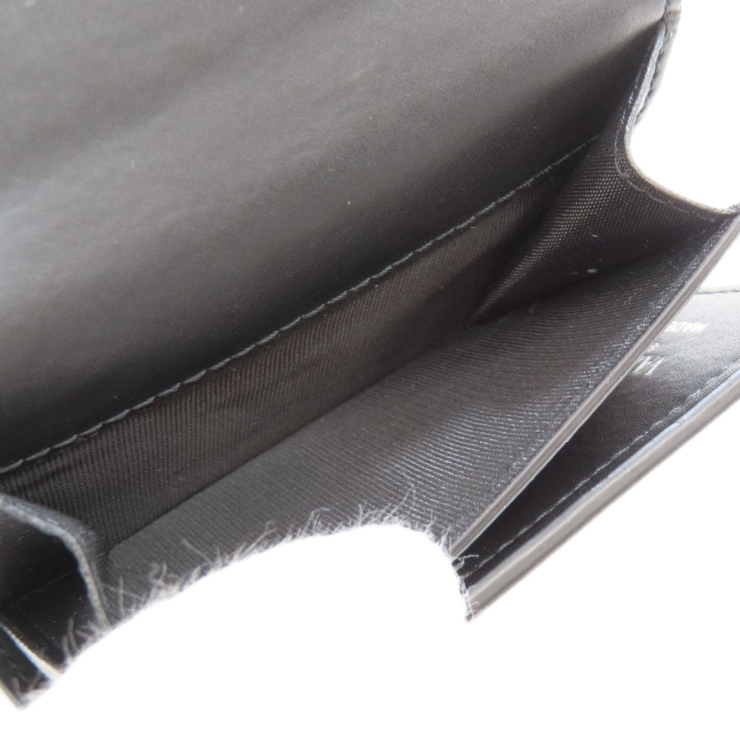 Valentino Bifold Wallet leather black logo Tri-fold Wallet Women Used Authentic