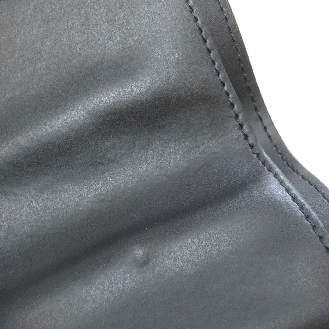 Valentino Bifold Wallet leather black logo Tri-fold Wallet Women Used Authentic