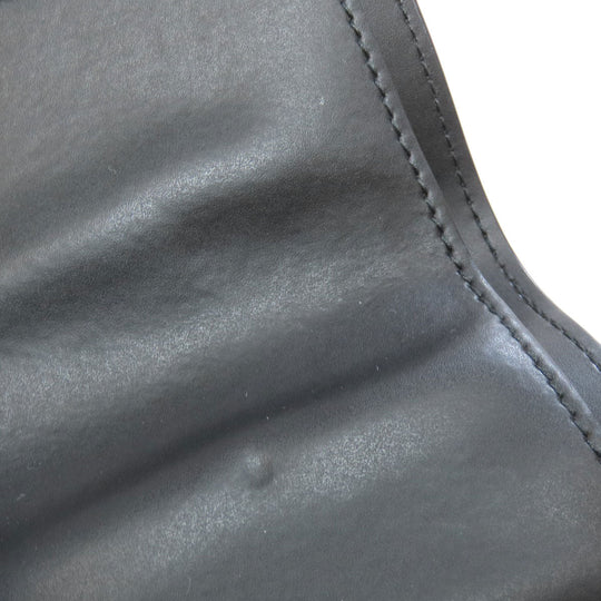 Valentino Bifold Wallet leather black logo Tri-fold Wallet Women Used Authentic