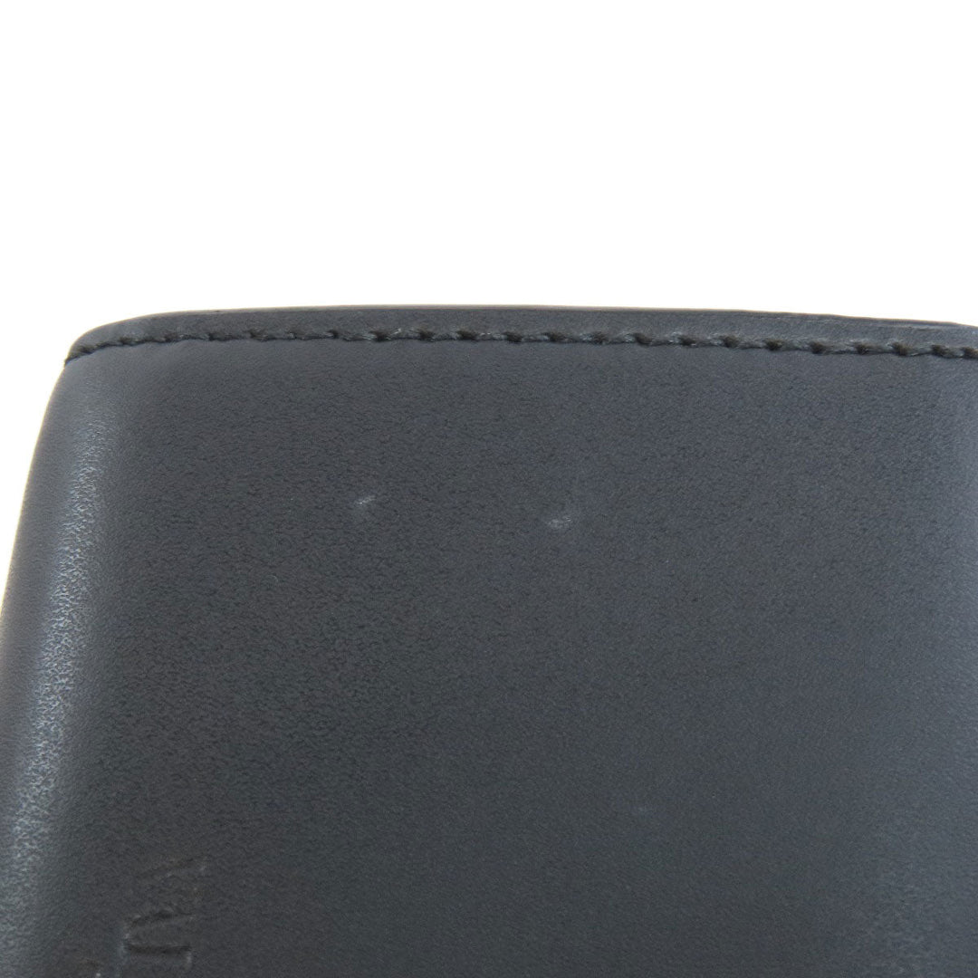 Valentino Bifold Wallet leather black logo Tri-fold Wallet Women Used Authentic