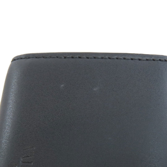 Valentino Bifold Wallet leather black logo Tri-fold Wallet Women Used Authentic