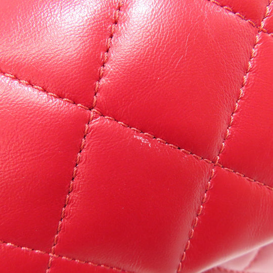 CHANEL Shoulder Bag lambskin Red ChainShoulder Matelasse Gold Metal