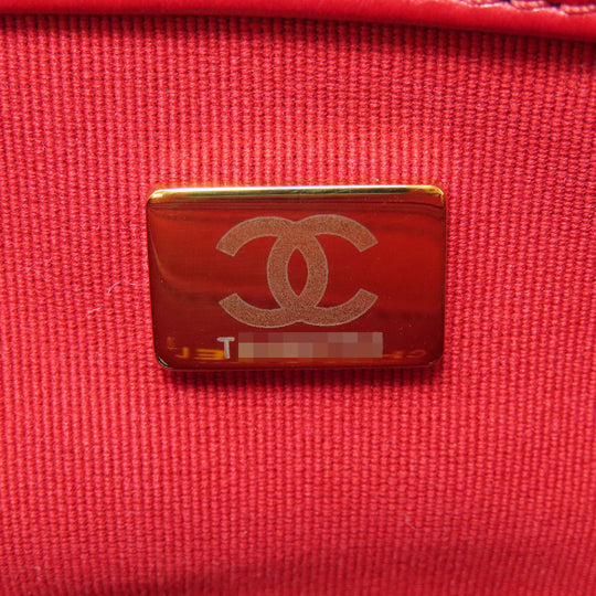 CHANEL Shoulder Bag lambskin Red ChainShoulder Matelasse Gold Metal