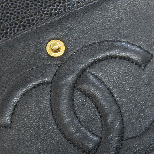 CHANEL Shoulder Bag Grained Calfskin Skin black ChainShoulder Matelasse Gold Metal
