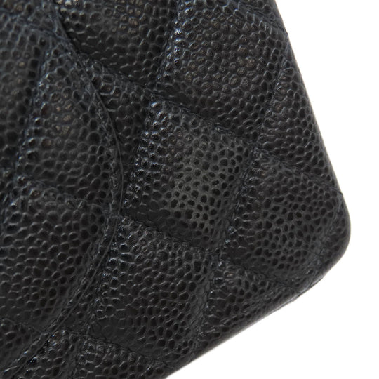 CHANEL Shoulder Bag Grained Calfskin Skin black ChainShoulder Matelasse Gold Metal