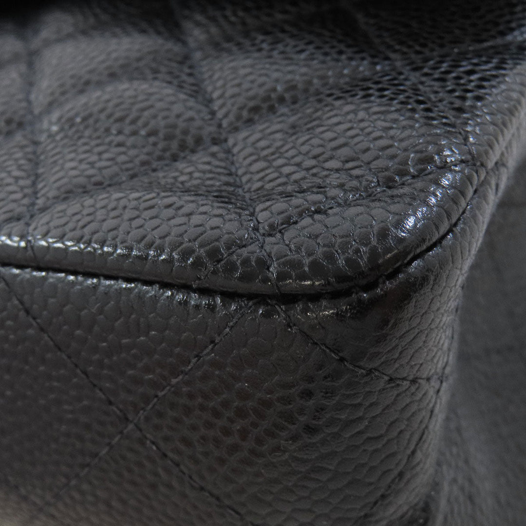 CHANEL Shoulder Bag Grained Calfskin Skin black ChainShoulder Matelasse Gold Metal