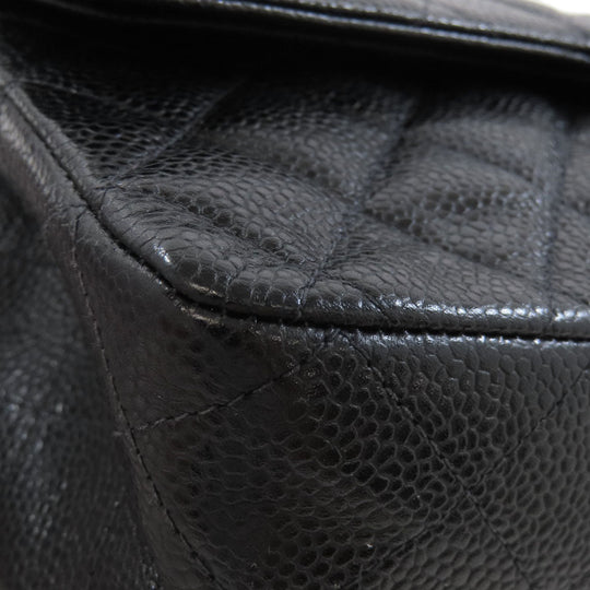 CHANEL Shoulder Bag Grained Calfskin Skin black ChainShoulder Matelasse Gold Metal
