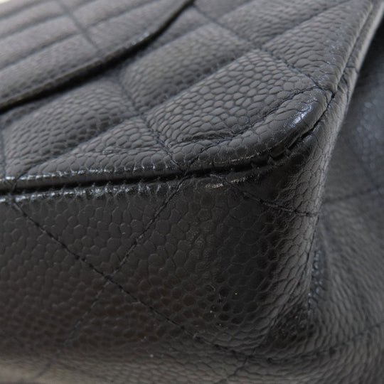 CHANEL Shoulder Bag Grained Calfskin Skin black ChainShoulder Matelasse Gold Metal