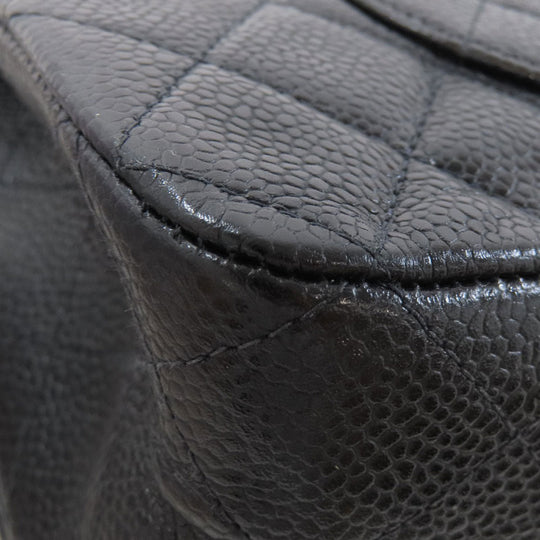 CHANEL Shoulder Bag Grained Calfskin Skin black ChainShoulder Matelasse Gold Metal