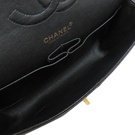 CHANEL Shoulder Bag Grained Calfskin Skin black ChainShoulder Matelasse Gold Metal