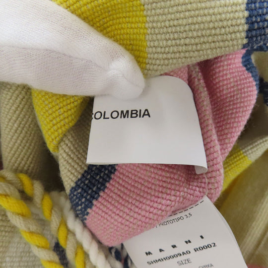 MARNI Handbag canvas beige flower cafe hammock Women Used Authentic