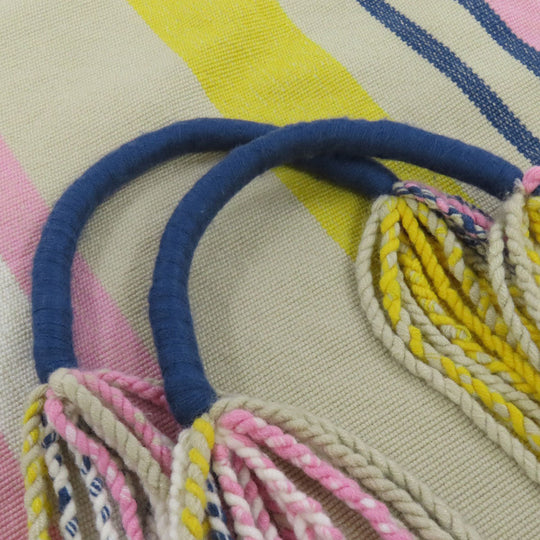 MARNI Handbag canvas beige flower cafe hammock Women Used Authentic