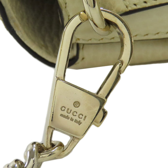 GUCCI Shoulder Bag 607720 Calfskin white Interlocking G outlet Women Used Authentic