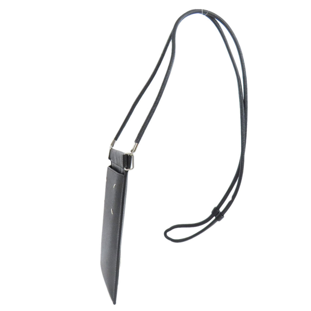 Maison Margiela Shoulder Bag leather black Pochette Women Used Authentic