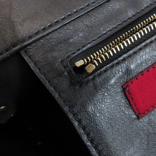 VALENTINO Handbag leather black Studs 2WAY Women Used Authentic