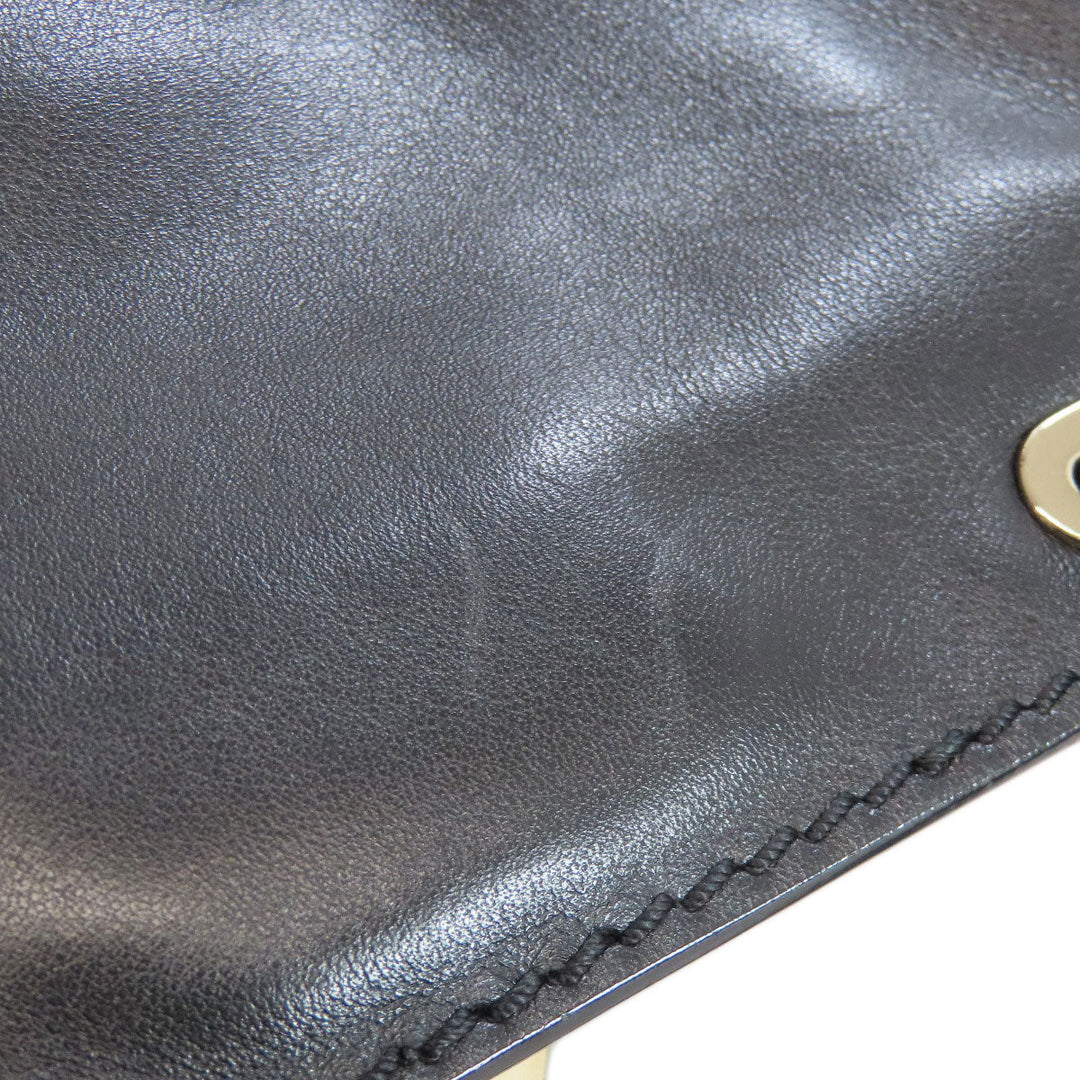 VALENTINO Handbag leather black Studs 2WAY Women Used Authentic