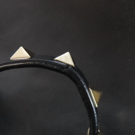 VALENTINO Handbag leather black Studs 2WAY Women Used Authentic