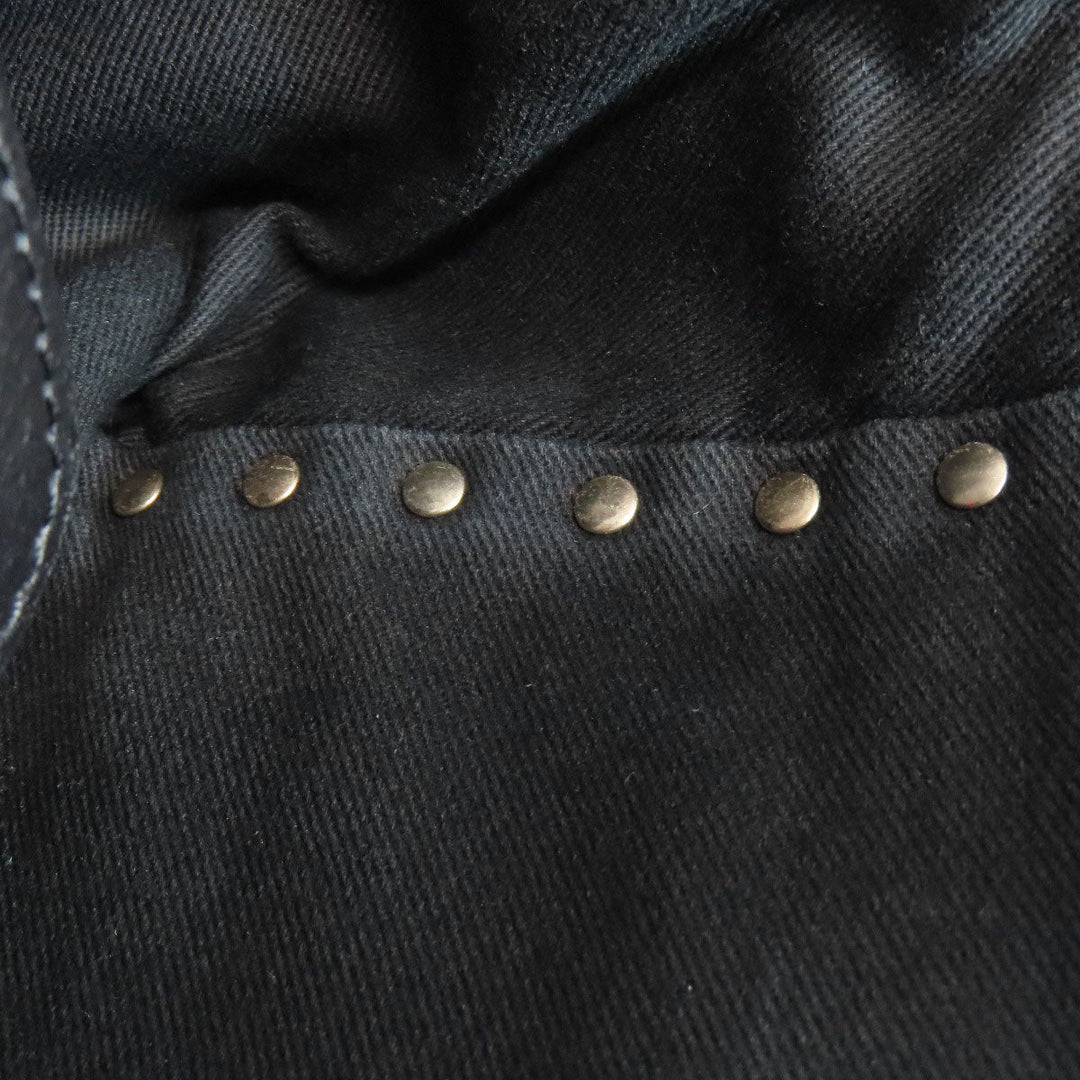 VALENTINO Handbag leather black Studs 2WAY Women Used Authentic