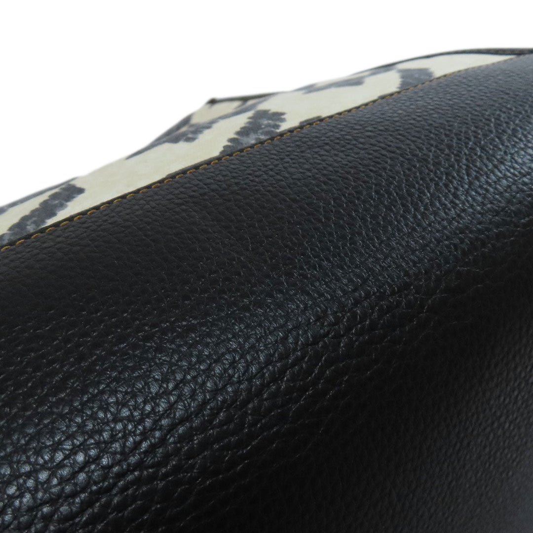 COACH Handbag CJ624 canvas black Dempsey Tote 40 Houndstooth Print and Patch 2WAY Women Used Authentic