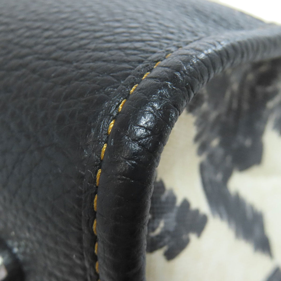 COACH Handbag CJ624 canvas black Dempsey Tote 40 Houndstooth Print and Patch 2WAY Women Used Authentic