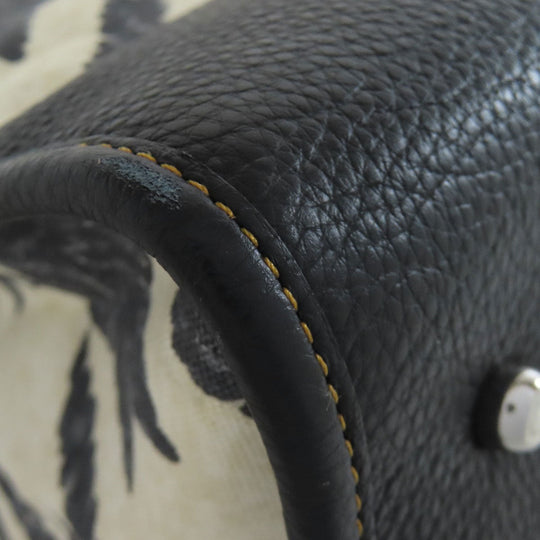 COACH Handbag CJ624 canvas black Dempsey Tote 40 Houndstooth Print and Patch 2WAY Women Used Authentic