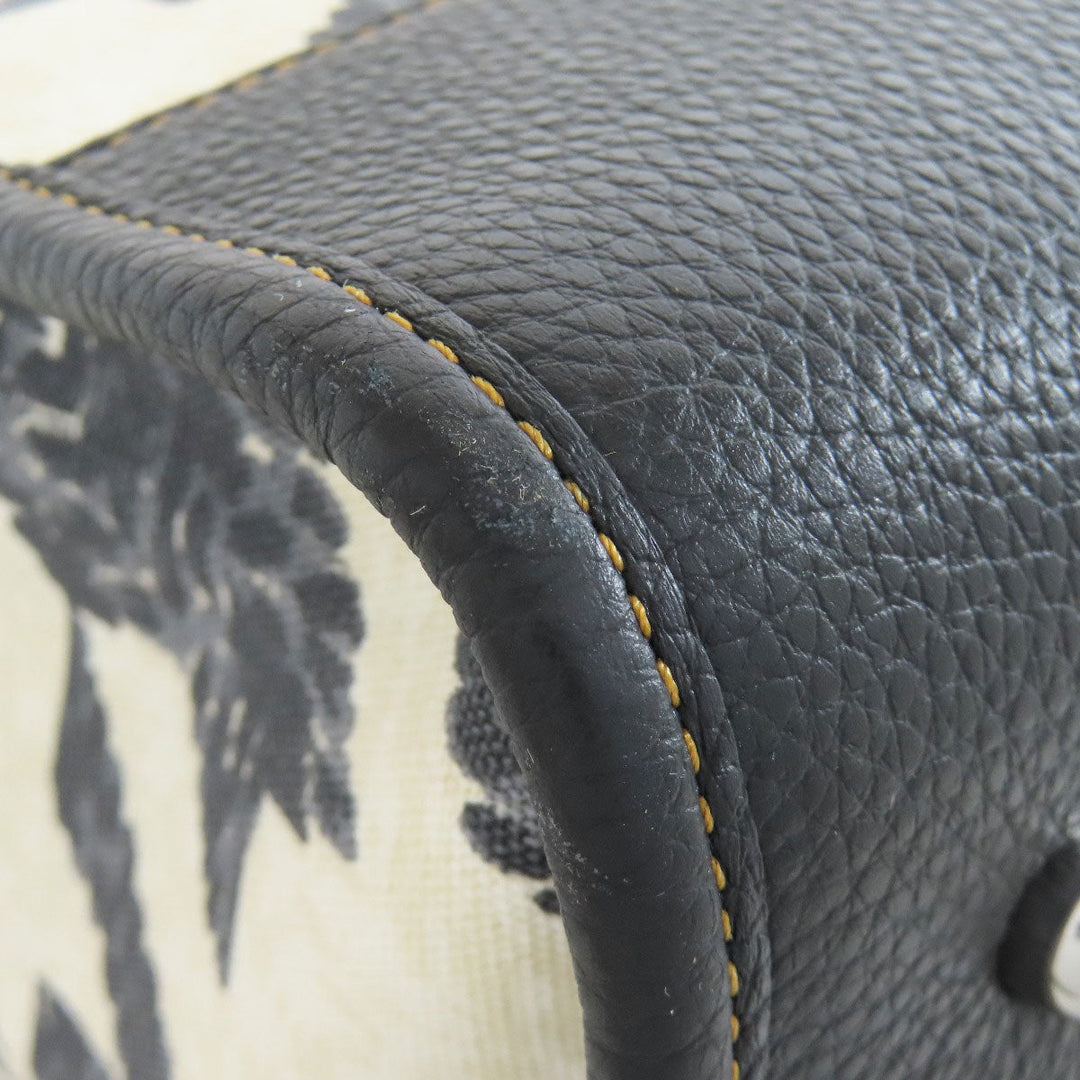 COACH Handbag CJ624 canvas black Dempsey Tote 40 Houndstooth Print and Patch 2WAY Women Used Authentic