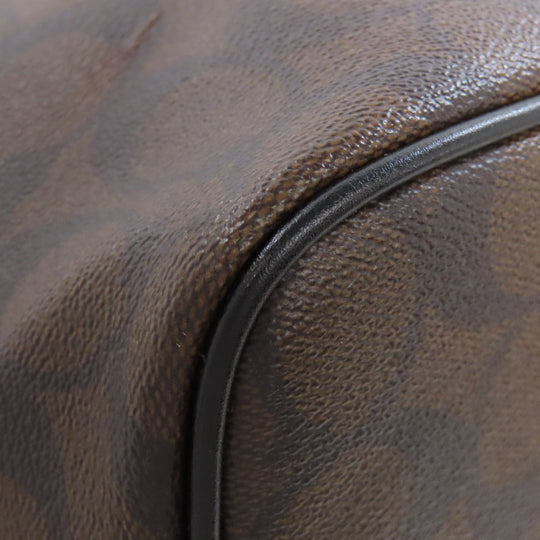 COACH Tote Bag F57842 PVC Brown Signature Women Used Authentic