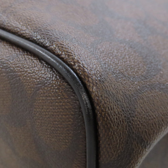 COACH Tote Bag F57842 PVC Brown Signature Women Used Authentic