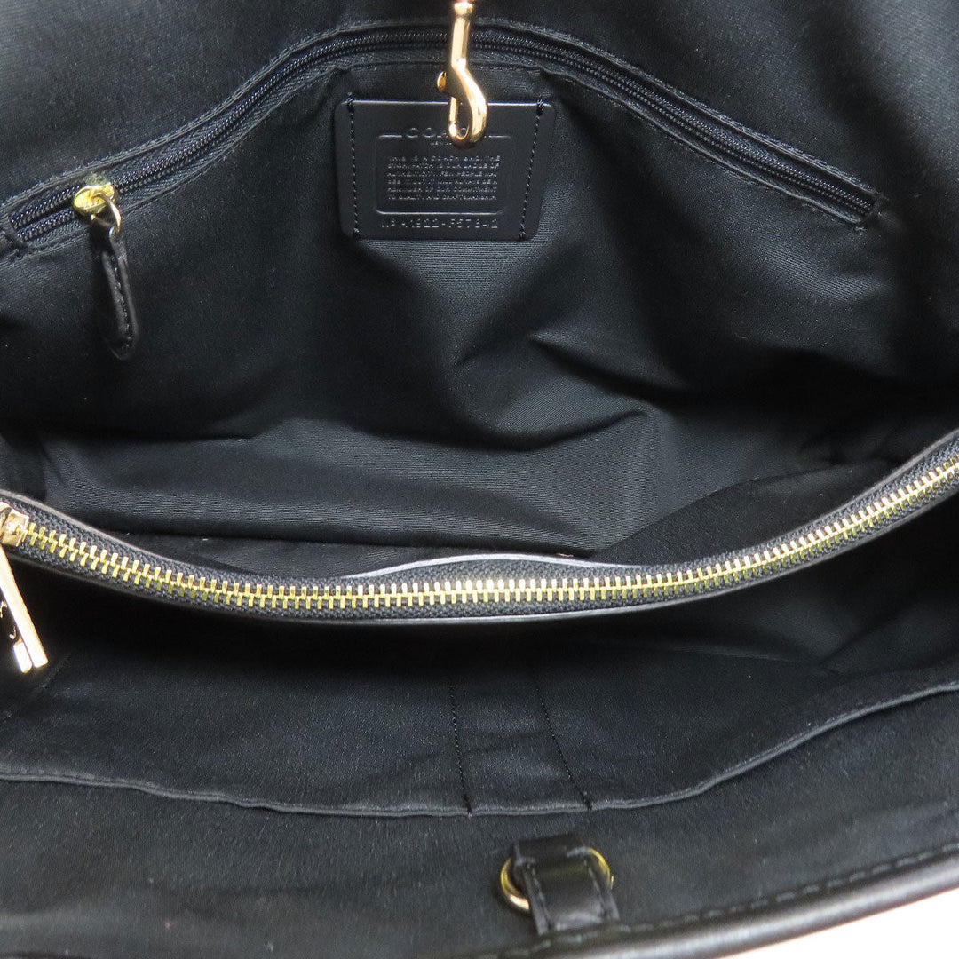 COACH Tote Bag F57842 PVC Brown Signature Women Used Authentic