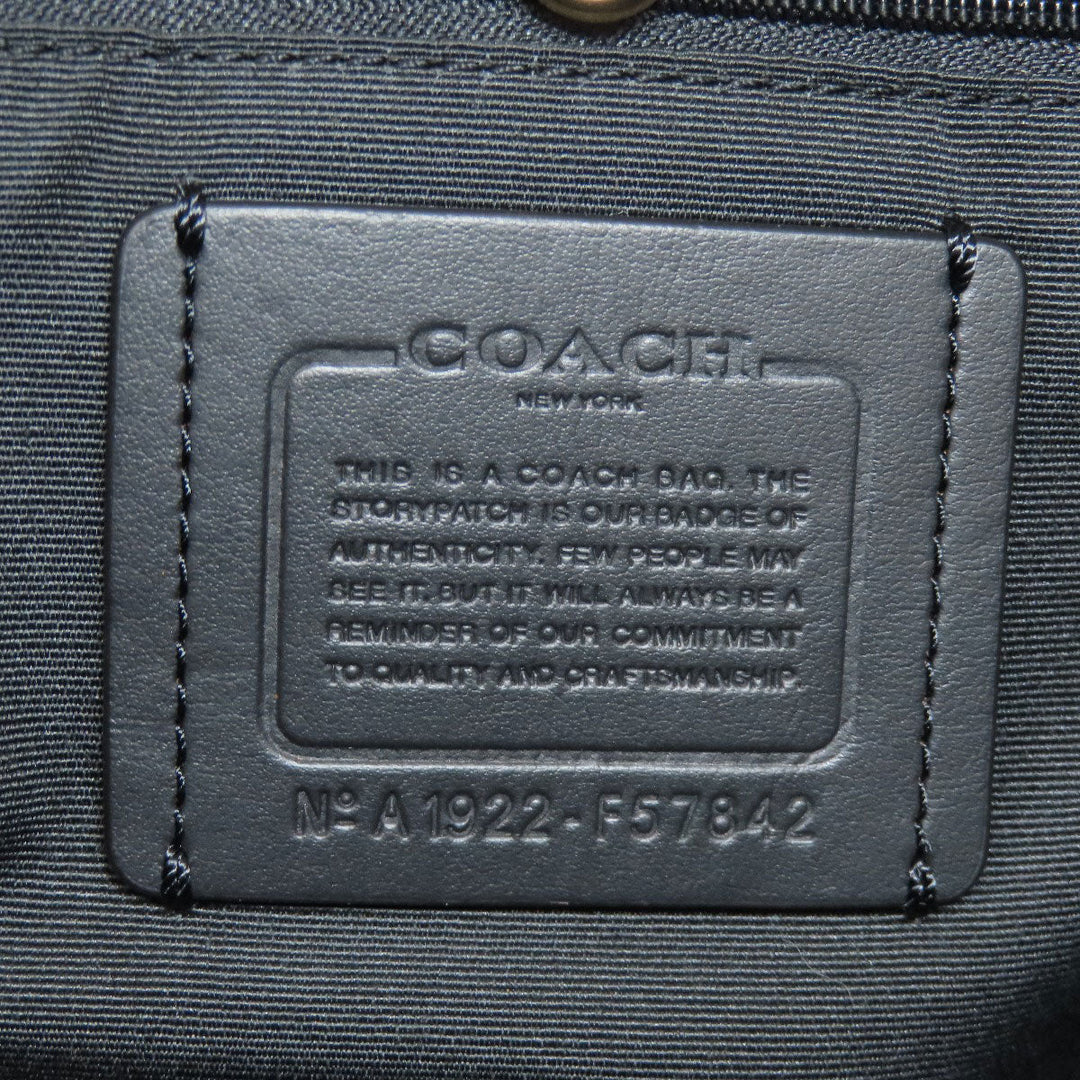 COACH Tote Bag F57842 PVC Brown Signature Women Used Authentic