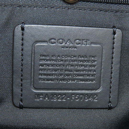 COACH Tote Bag F57842 PVC Brown Signature Women Used Authentic