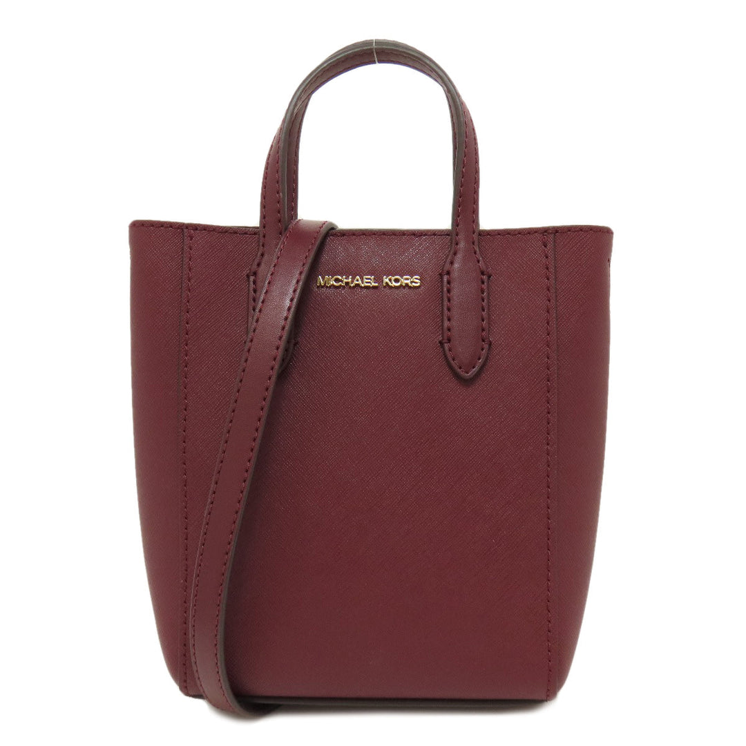 MICHAEL KORS Handbag leather Red VINCENT Crossbody with Card Case 2WAY Women Used Authentic