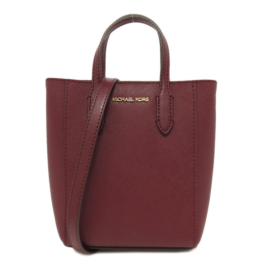 MICHAEL KORS Handbag leather Red VINCENT Crossbody with Card Case 2WAY Women Used Authentic
