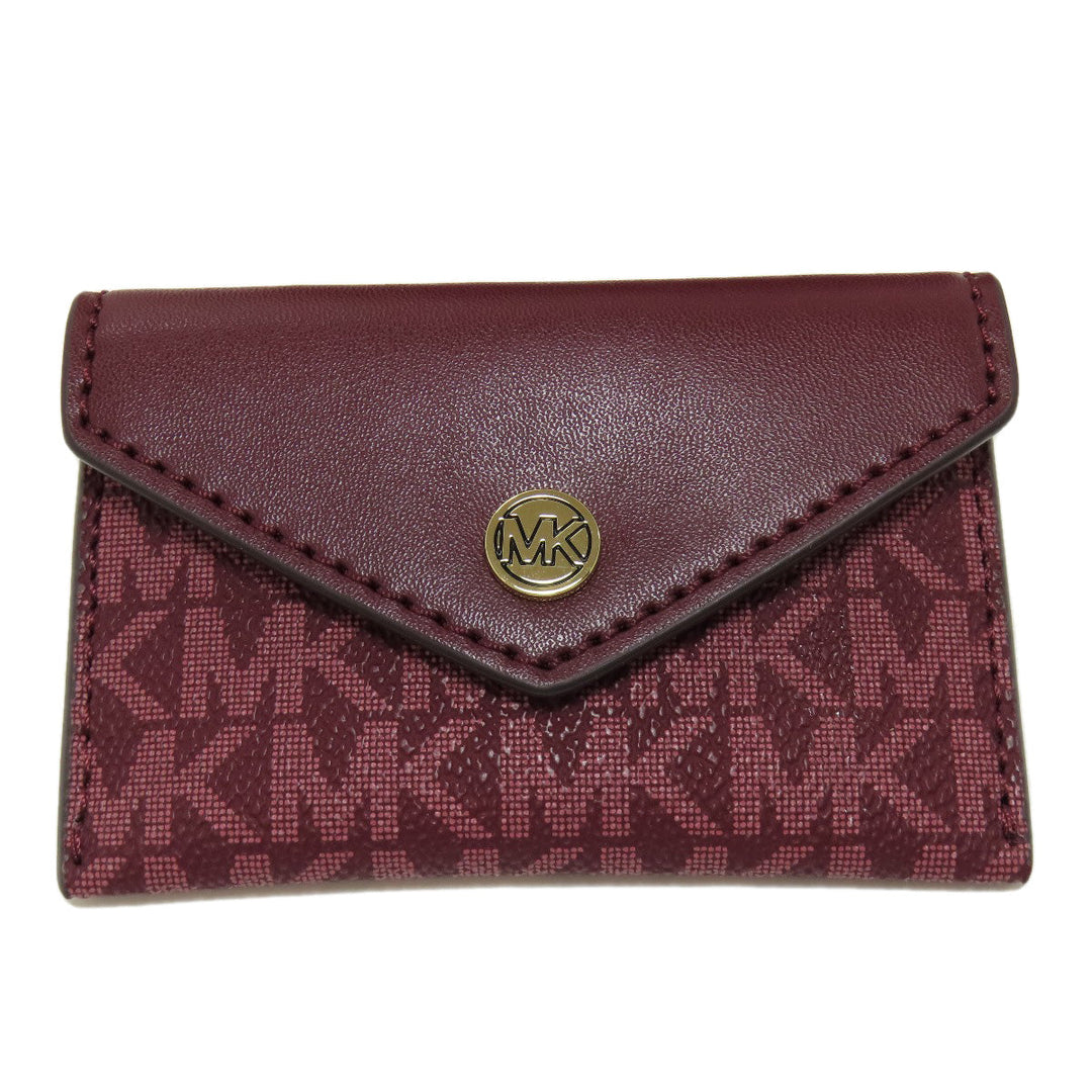 MICHAEL KORS Handbag leather Red VINCENT Crossbody with Card Case 2WAY Women Used Authentic