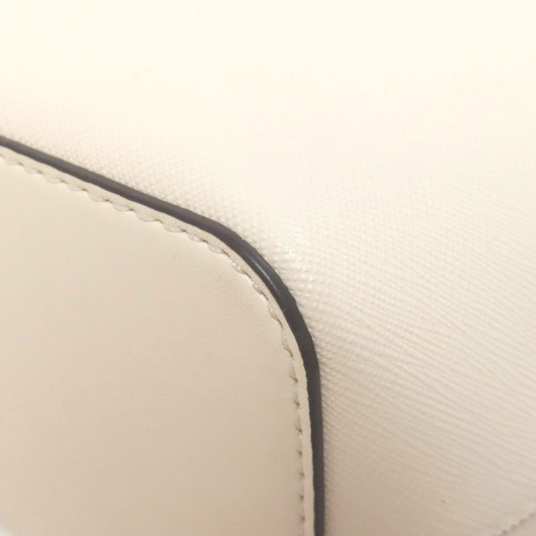 MICHAEL KORS Handbag leather white Platt 2WAY Women Used Authentic