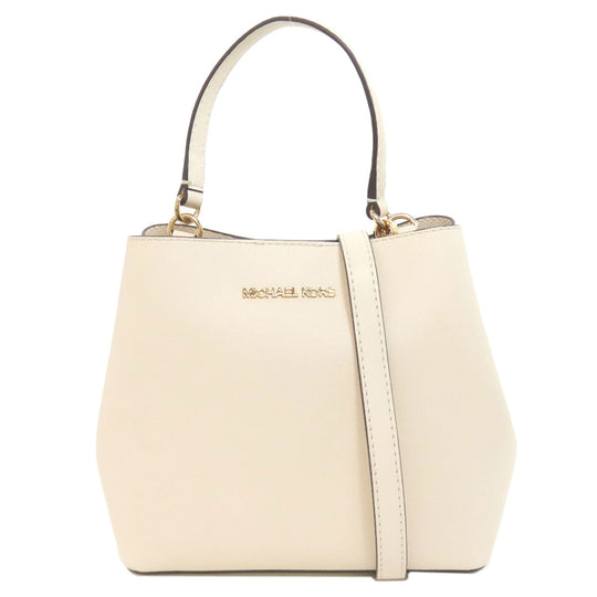 MICHAEL KORS Handbag leather white Platt 2WAY Women Used Authentic
