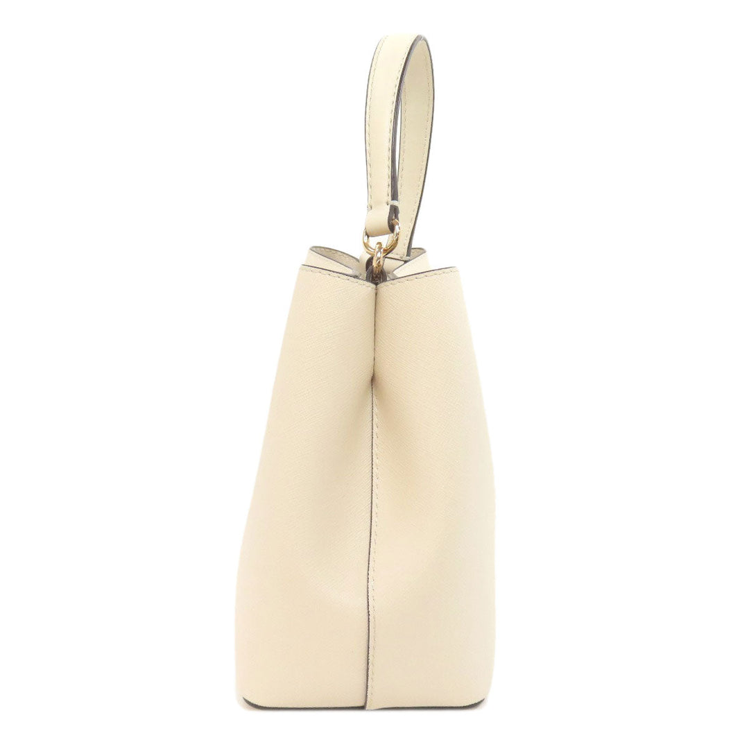 MICHAEL KORS Handbag leather white Platt 2WAY Women Used Authentic