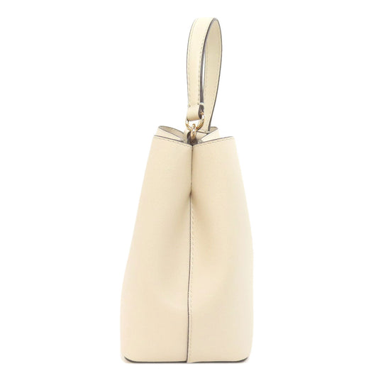 MICHAEL KORS Handbag leather white Platt 2WAY Women Used Authentic