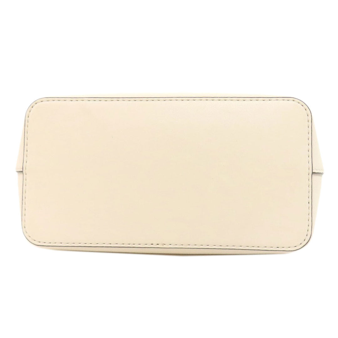 MICHAEL KORS Handbag leather white Platt 2WAY Women Used Authentic