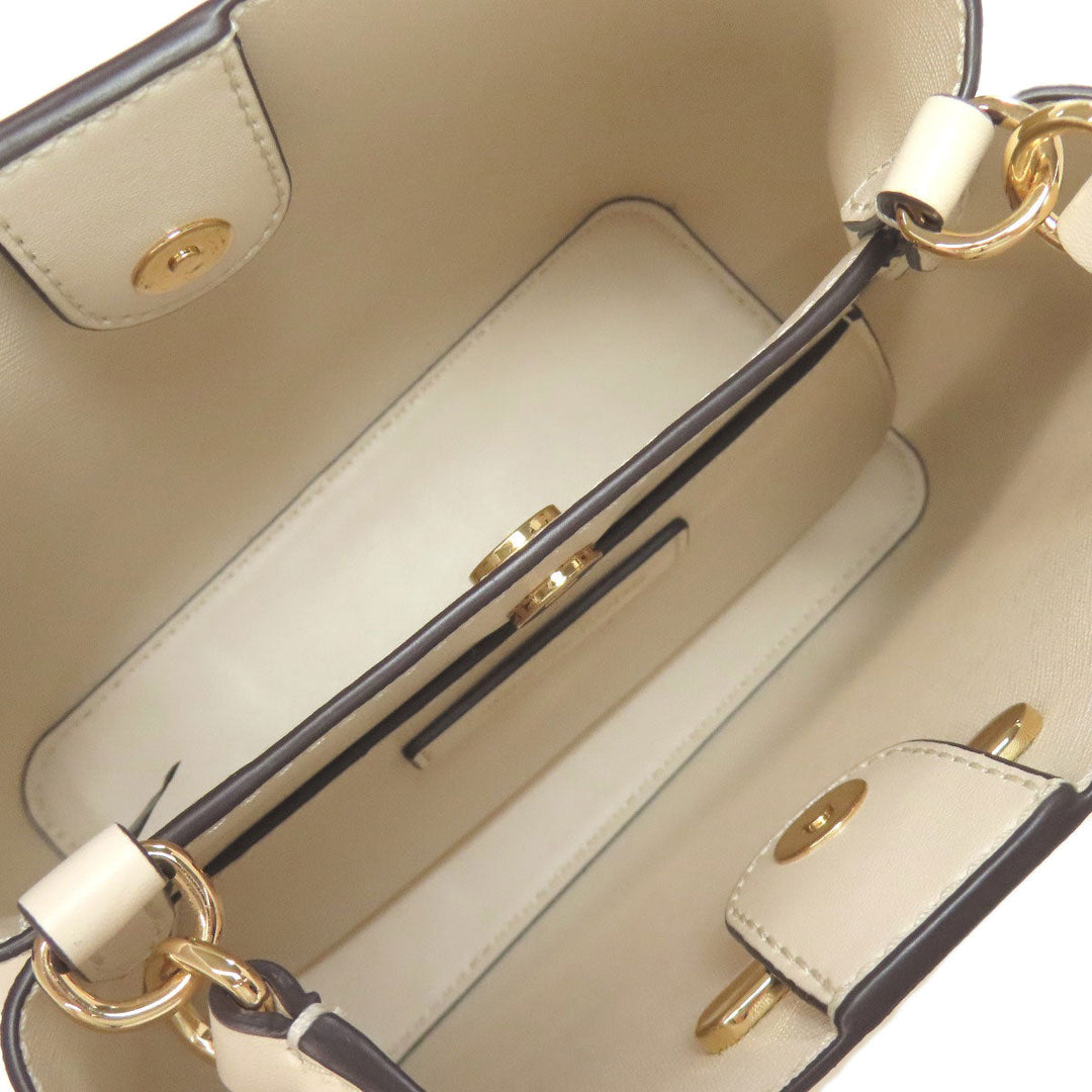 MICHAEL KORS Handbag leather white Platt 2WAY Women Used Authentic