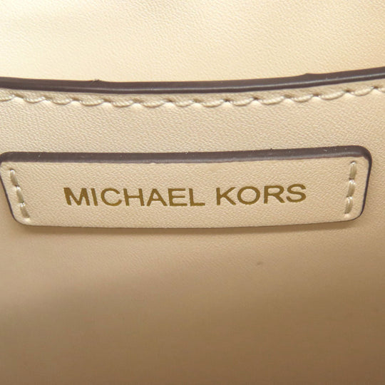 MICHAEL KORS Handbag leather white Platt 2WAY Women Used Authentic